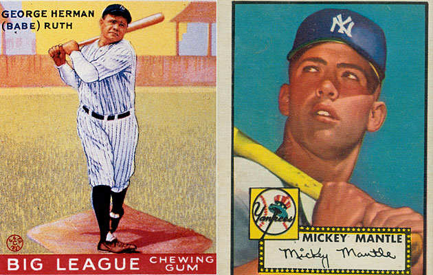 Babe Ruth (left) and Mickey Mantle